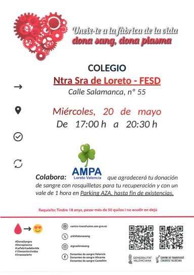 1er año de donación de sangre en el colegio organizado por el AMPA